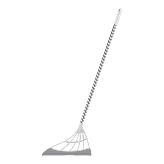 Broom with Silicone Brush Heads Stainless Steel Rods Easy Assembly Interior Surface Cleaner Cleaning Tool