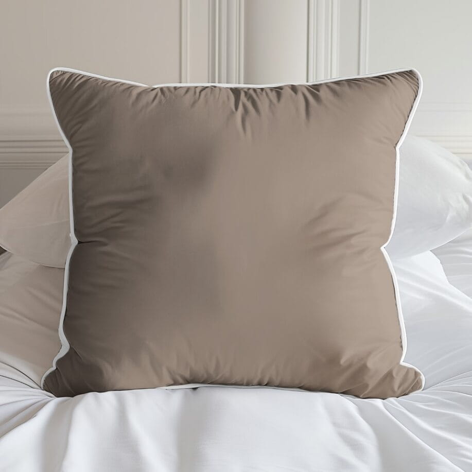 Pure cotton makosatin bedding set 180x200 c. beige taupe premium