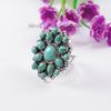 Natural Turquoise Ring, Multi Stone Cluster Ring, Birthday Ring, 925 Sterling Silver Ring, Kingman Turquoise Boho Ring, Handmade ring