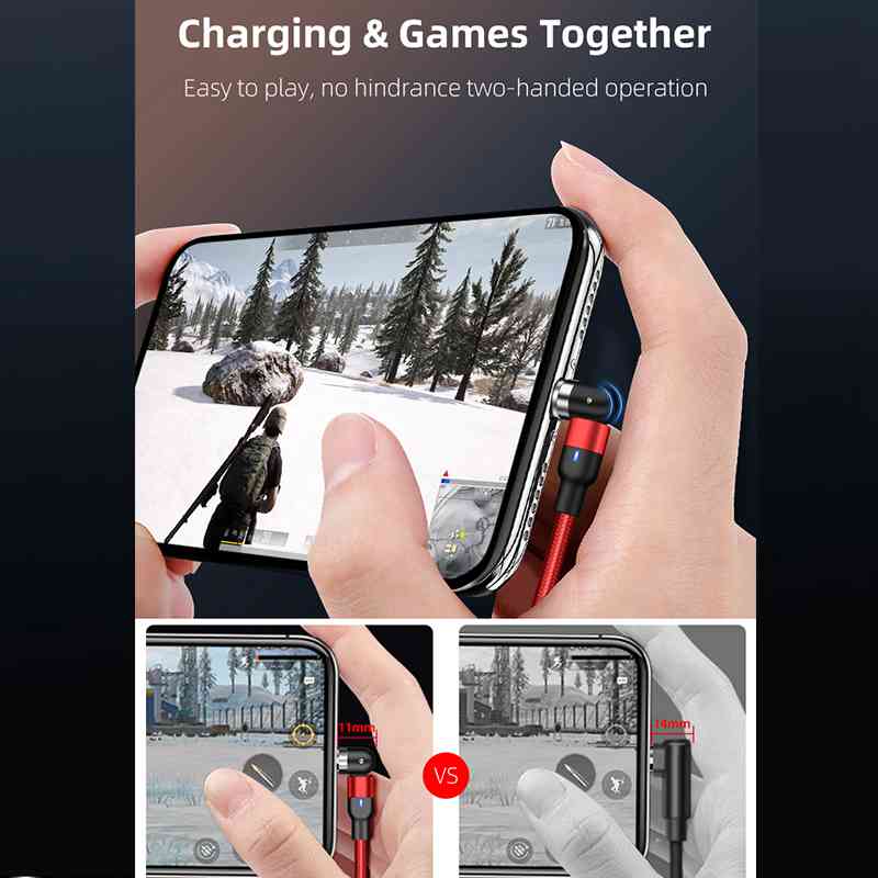 ROCK Magnetic USB Cable For iPhone Charger 540 Degree Rotate USB Type C Cable For Xiaomi Samsung Magnet Charge Micro USB Cable