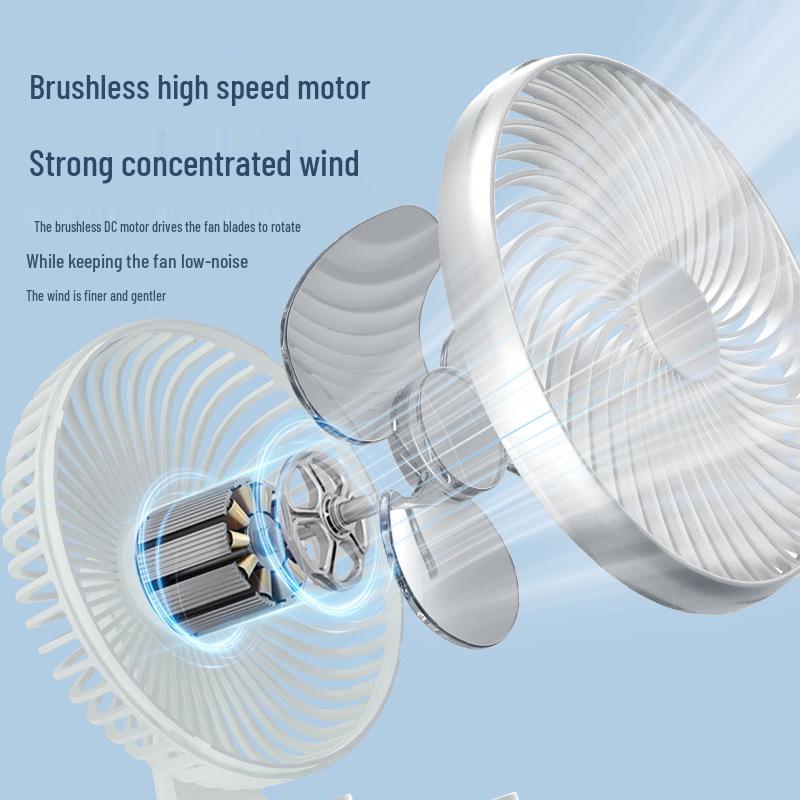 2025 Portable Silent Desktop Fan for Students with Free Rotation and Rechargeable Battery