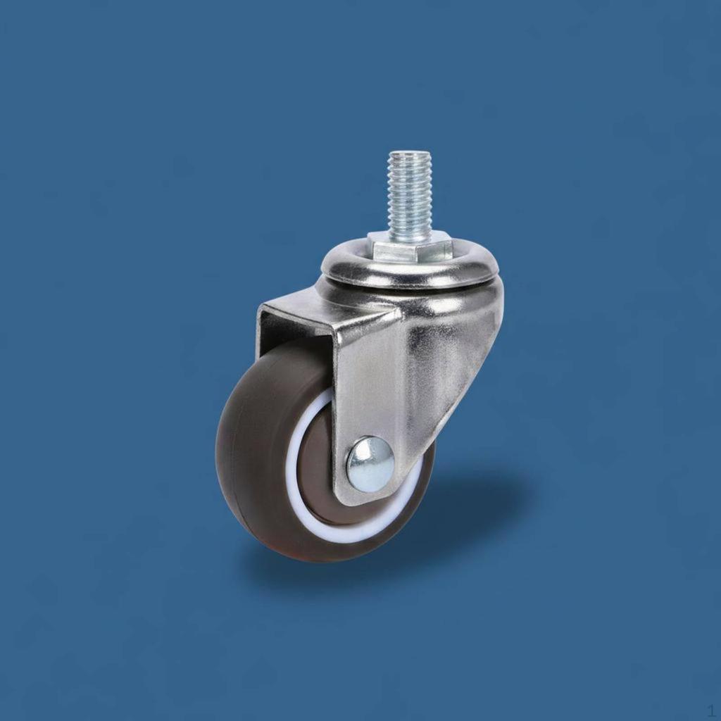 Threaded Stem Caster Wheel Quiet Rolling Brake Smooth Movement Furniture Part for