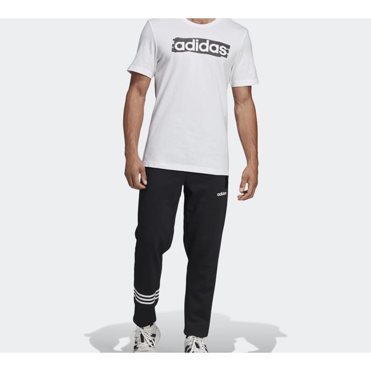 Adidas T Shirts Men's White Crew Neck Moderate Straight Fit DV3050