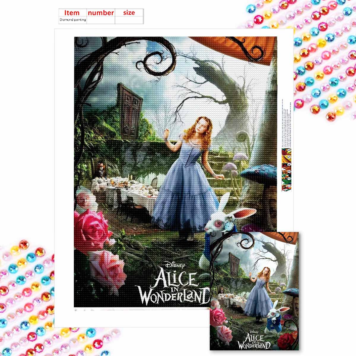 

DIY Diamond Painting The Princess and The Rabbit Cross Stitch Kit Mosaic Art Diamond Painting Full Circle Diamond Home Decoration Round 20x30cm