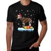 Xmas Okapi Christmas Lights Funny Wild Forest Giraffe Okapi Tshirt Plus Size Gym Sports Tshirt