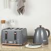 1.7L 3000W Fast Boil Kettle & 4 Slice Toaster Set, Kettle and Toaster Set with 7 Browning Controls, Crumb Tray, Grey