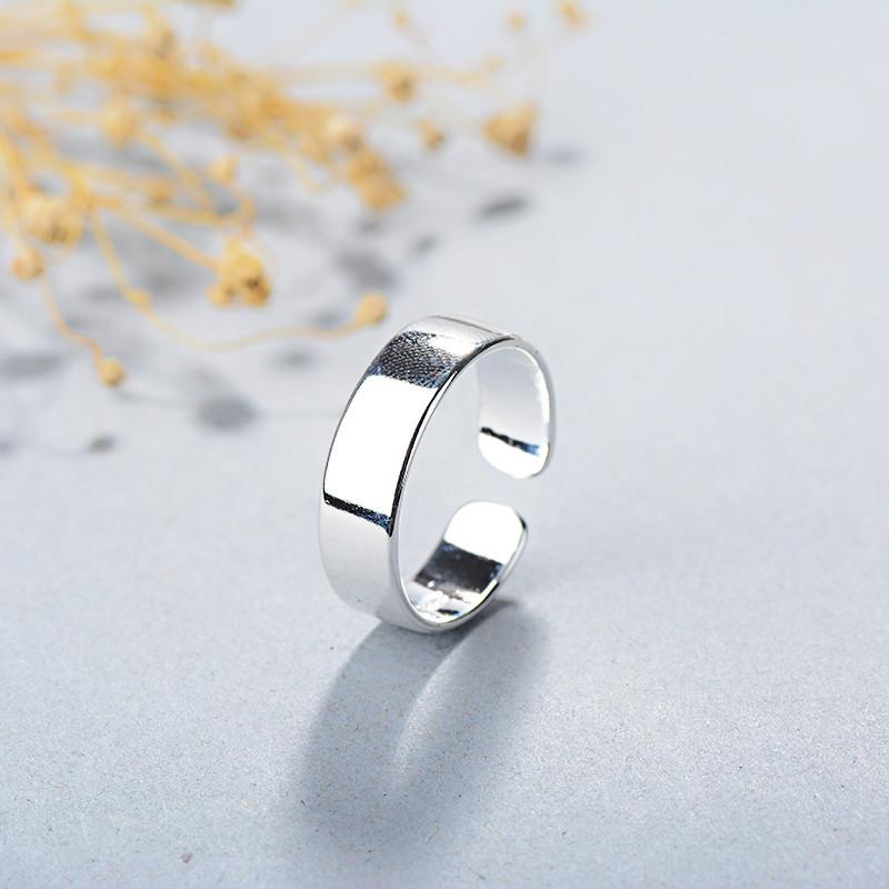 

925 Sterling Silver Smooth Surface Rings For Women Vintage Luxury Jewelry Wholesale Accessories Jewellery Prevent Allergy resizable срібний