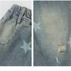 Pantaloni Scurți Denim Rupeți Lungime Până la Genunchi Stil Retro Gotic Y2K cu Imprimeu Stele pentru Fete Adolescente Modă Casual Blugi Capri Până la Mijlocul Gambei