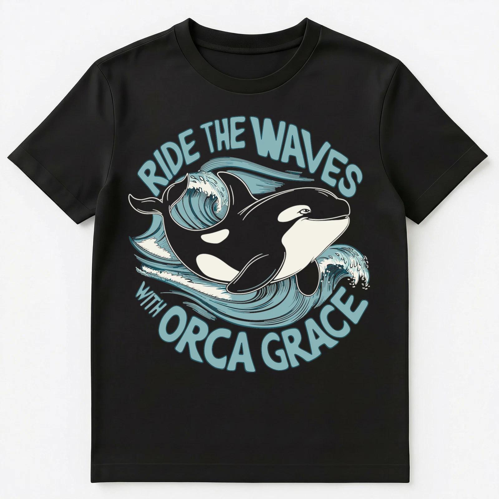

Ride The Waves With Orca Grace Unisex T-Shirt 4XL