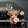 2D Acrylic Car Air Freshener Vent Clip, Cute Highland Cow Aromatherapy Diffuser for SUV Truck, Vehicle Scent Clip