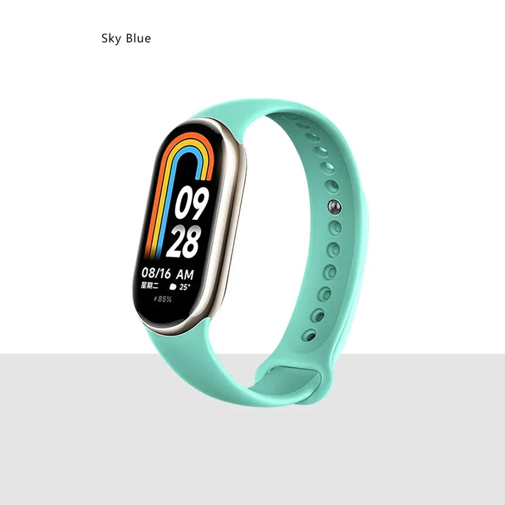 Silicone Strap for Xiaomi Mi Band 9 8 Strap NFC Sports Rubber Bracelet Wristband Pulseira Correa Smart for Mi Band 8/9 Accessory
