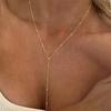 Golden Plated Necklace for Women Fashion Double Laryered Long Chain Drop Pendant Choker Necklaces Fashion Gifts