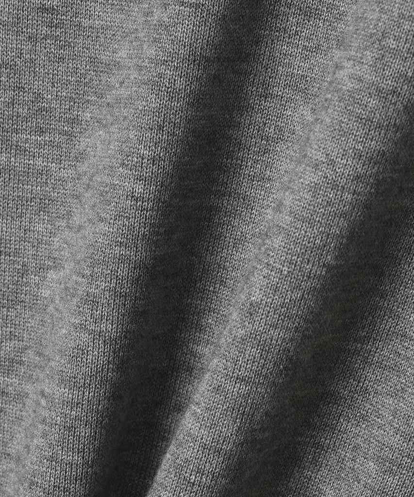 NOIRER Silk Wool Blend Deep V-Neck Knit (Gray)
