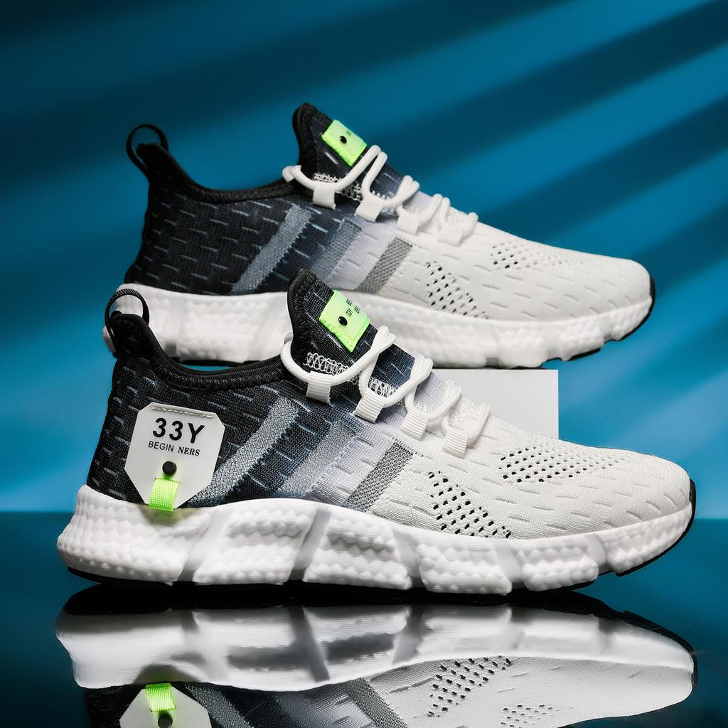 Men's and women's shoes sports shoes summer shoes running shoes flying woven breathable running shoes lightweight mesh men's and women's casual sh