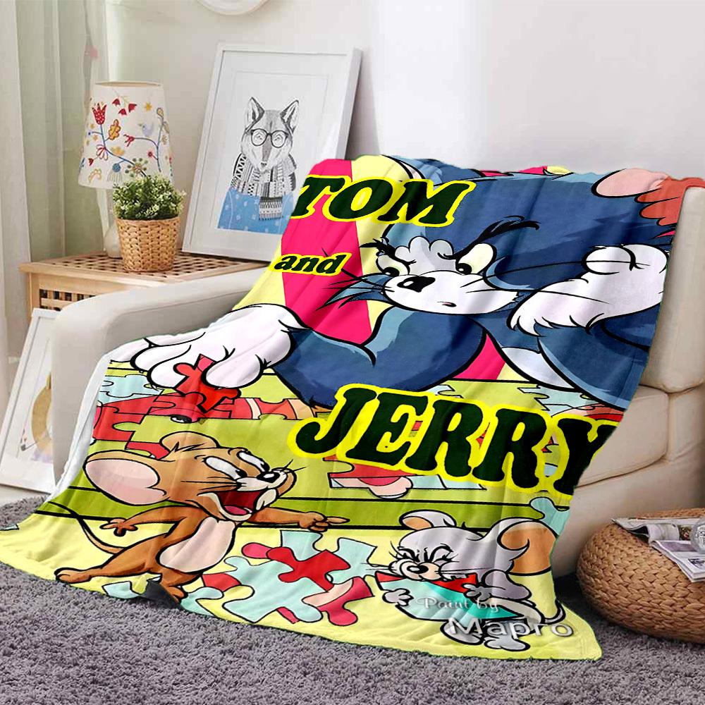 

1pc Tom Jerry Flannel Blanket Soft Warm Throw for Home, Office, Travel, All-Season Cozy Bedding GiftL1195 80cmx120cm(31inx47in)
