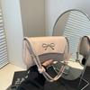 New Solid Color Beautiful Fashion Korean Version Bow Foreign Style Texture 2025 Spring Single Shoulder Casual Underarm Baguette Bag