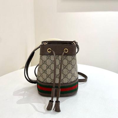 [Usado] Bolsa Mini Saco Ophidia 'Bege/Ébano' - Excelente #1C3J7C8