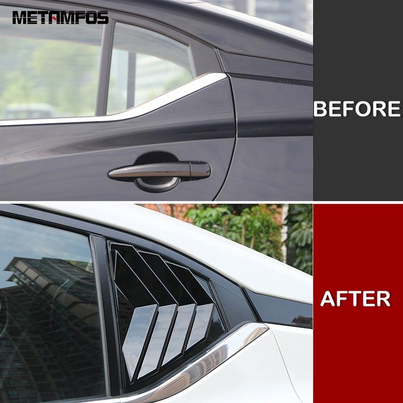 For Nissan Sentra Bluebird Sylphy -2024 2025 Carbon Fiber Rear Side Window Shutter Spoiler Louver Air Vent Cover Accessories