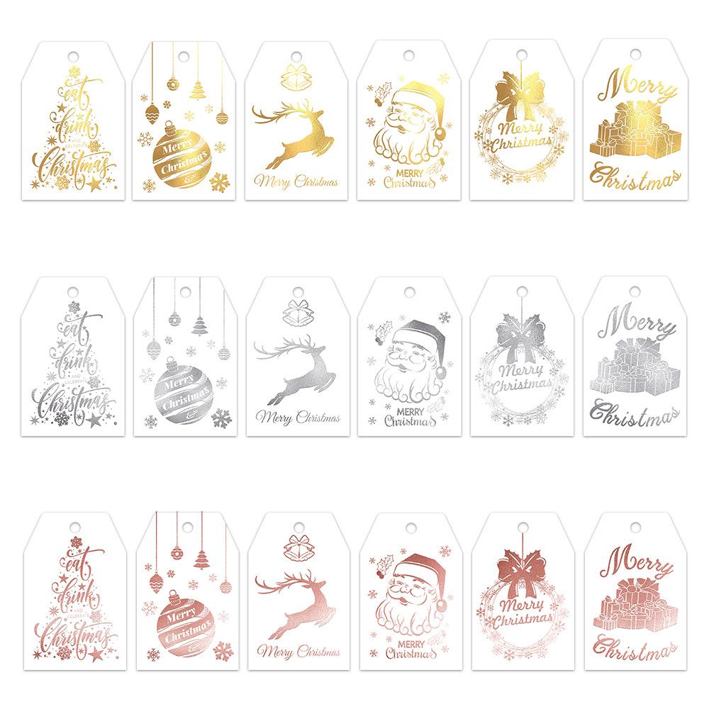 New Styles, Christmas, Santa Claus, Hot Stamping, Paper Hang Tags, Party Gift Decorations, Holiday Pendant Supplies