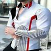 Men's Fashion Flame 3D Print Long Sleeve Shirts Turn Down Collar Button Up Party Streetwear Camisa Masculina Casual Blouse