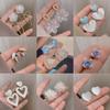 9Silver Needle Design Acrylic Earrings for Women, Korean Niche Retro Internet Celebrity Earrings, Forest-style High-end Earrings