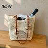 Portable Tote Bag Crochet Shoulder Bag, Large Capacity Lightweight Knit Handbag, Solid Color Handbag Summer Beach Purse for Women Holiday Commuting