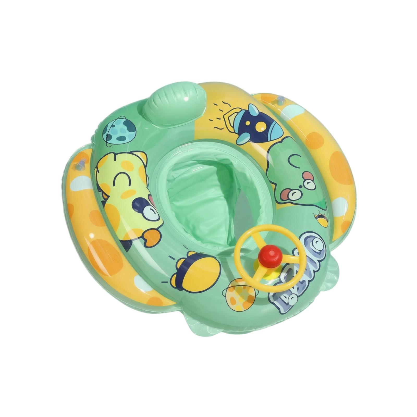 Baby Toddler Swimming Pool Float with and Steering Wheel, Thickened Inflatable One Size зелёный