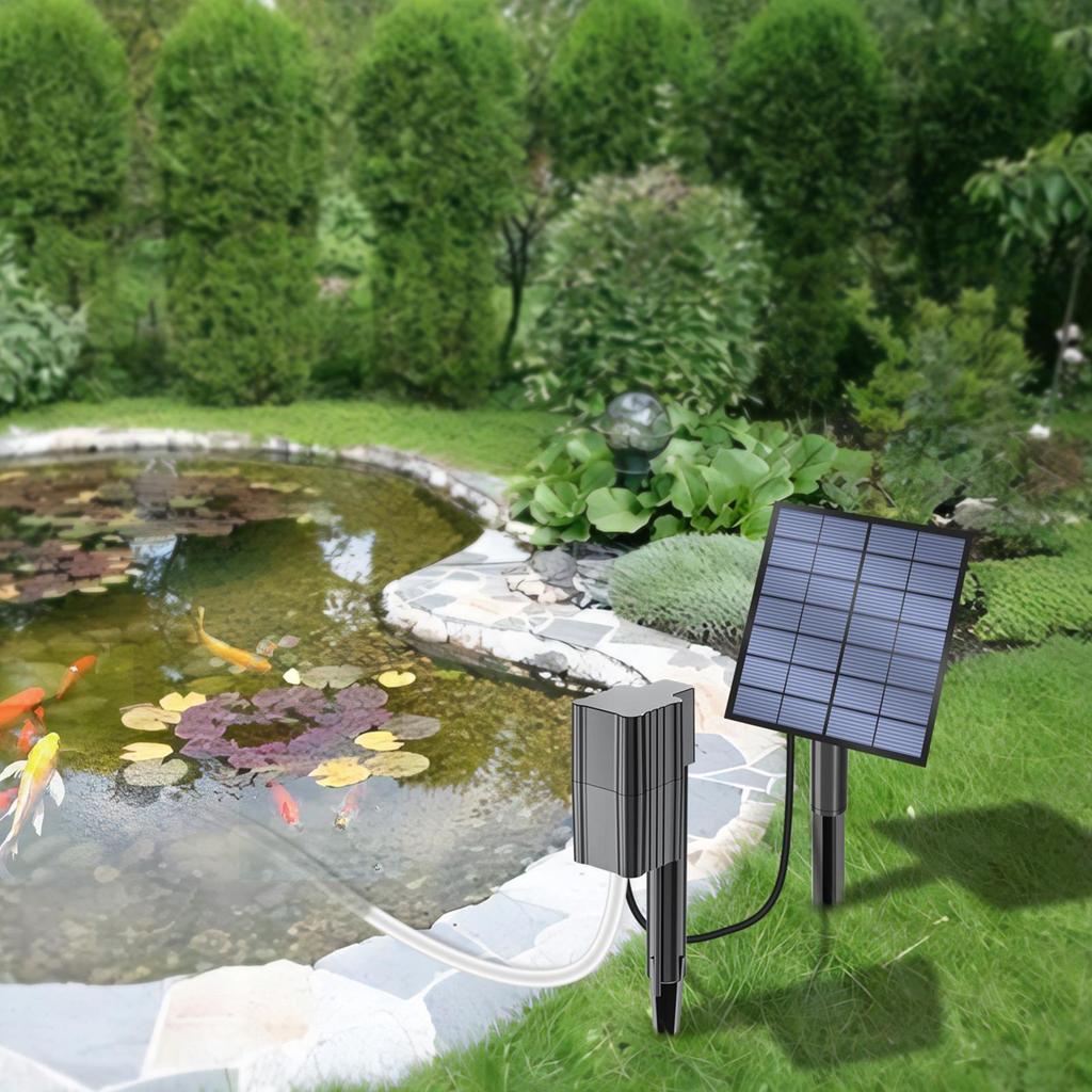 7V2.5W Split Direct Drive Solar Air Pump Solar Pond Fish Tank Oxygenator Adjustable Pond Aerator Air Bubbler for Pond Fish Tank