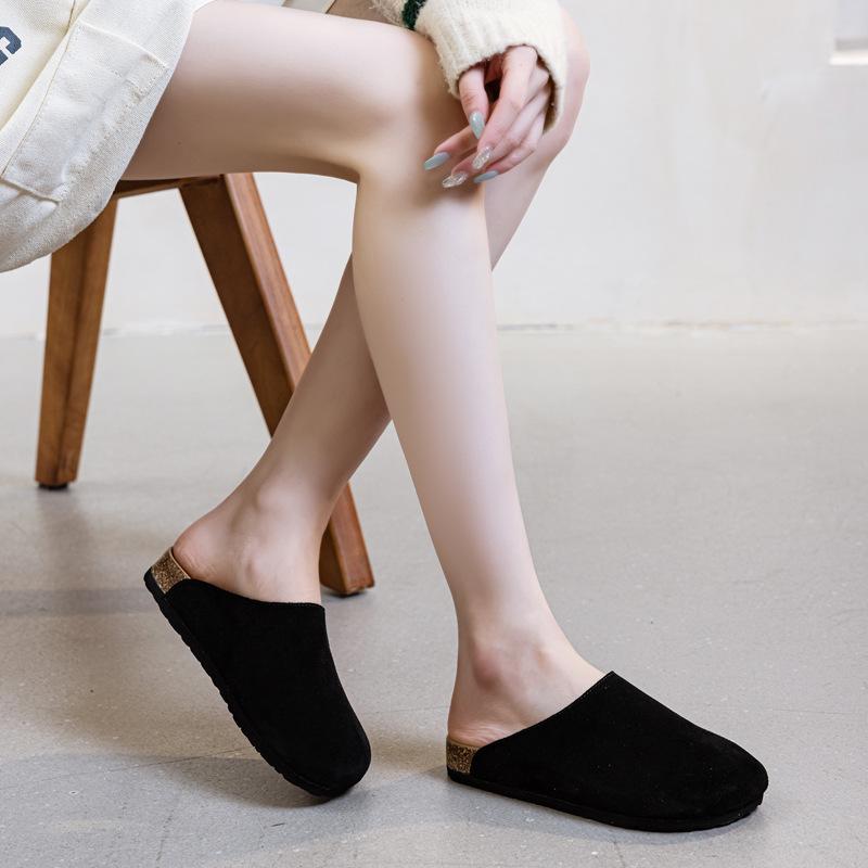 

Maillard Баотоу Женские полушлепанцы Женская обувь Весна 2025 Новая мода Плоская подошва Увеличение износа Простой тренд 39 чёрный