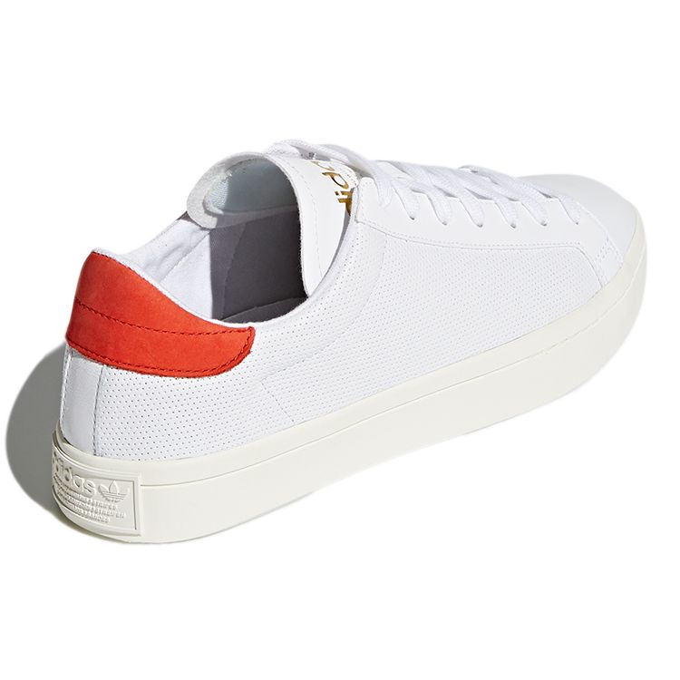 Adidas Originals Court Vantage Comfortable Versatile Durable Low-Top Skate Shoes Unisex Sneakers White Red CQ2566