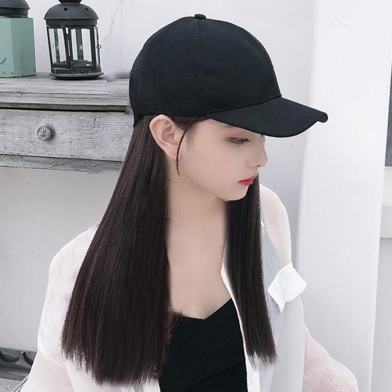 Peruca feminina de cabelo longo e liso marrom e uma variedade de cores para escolher