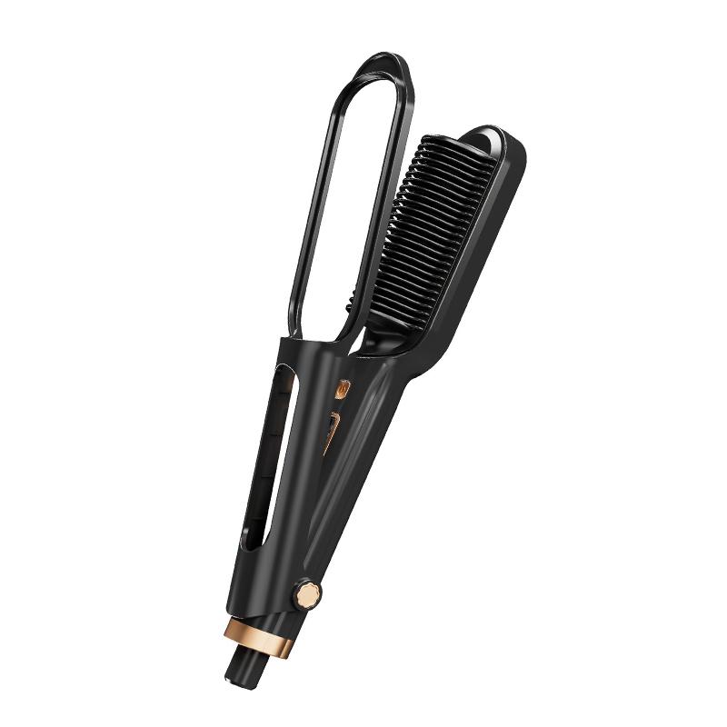 

High-quality Hair Straightener Hot Comb Brush 2 in 1 Fast Straight Comb for Hair With Led Screen US чёрный