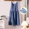 Japanese Korean Style Cotton Linen Apron with Custom Logo for Gardening, Cafe, and Kitchen Use
