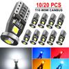 2/4/6/8/10 PCS T10 W5W LED Bulbs CANBUS Car Interior Dome Door Maps Trunk Linse Plate Lights 12V 3030-3SMD 6500K White Yellow