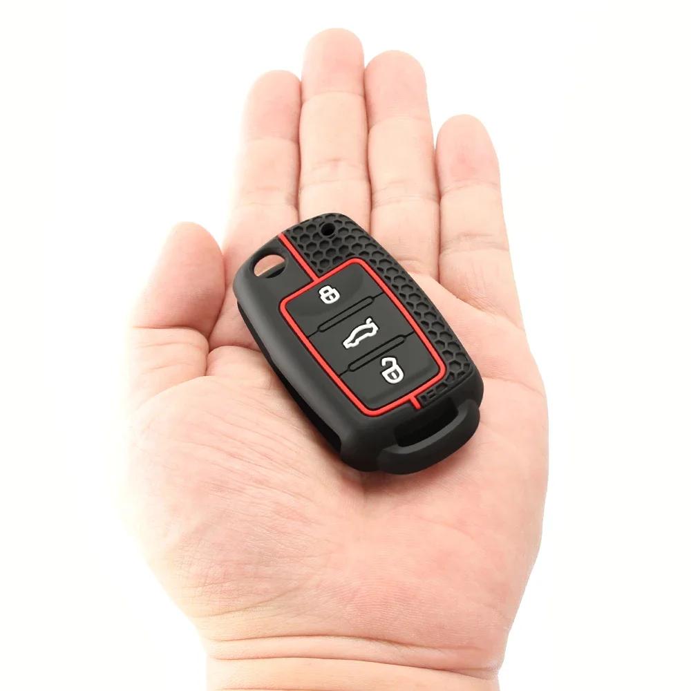 Silicone Car Key Case Full Cover Protection Shell Bag for VW Volkswagen Polo Tiguan Passat Golf Jetta Lavida Skoda Octavia