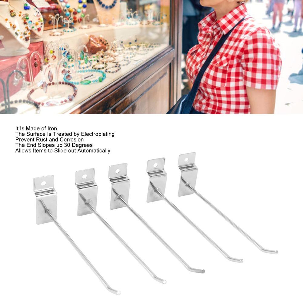 50 PCS Iron Slat Wall Hook Single Wire Design Slat Wall Hanging Hook  Home Shop Display