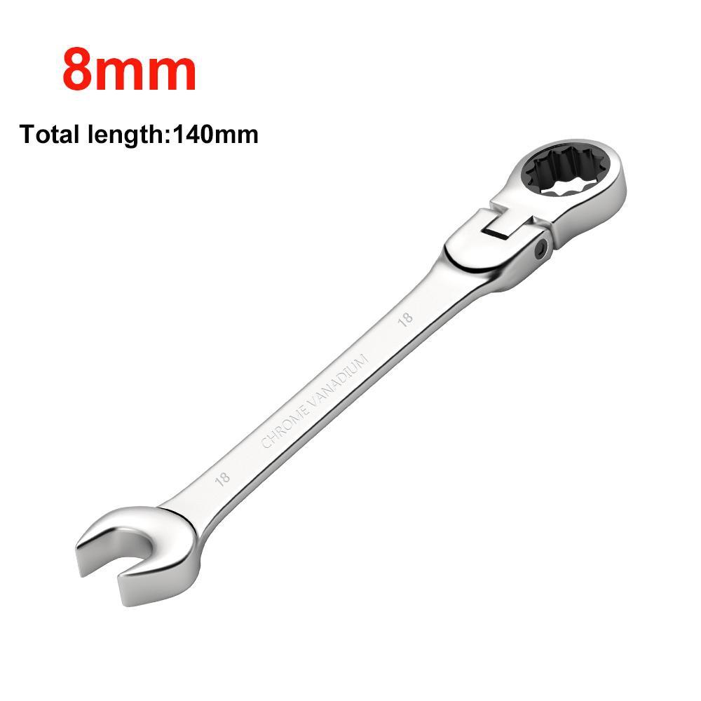 1Pcs Universal 72 Tooth Ratchet Wrench Dual Purpose Adjustable Head Opening Plum Blossom Saves Effort Quick Wrench