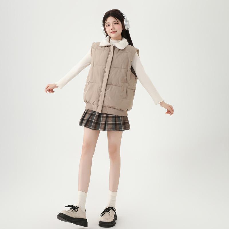 Daunenweste Damenweste kurz Herbst und Winter Baumwollweste ärmellos Baumwollweste Außenjacke