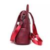2024 New Fashion Anti Theft Leather Bag Women's Retro Shoulder Bag Large Capacity Travel Backpack