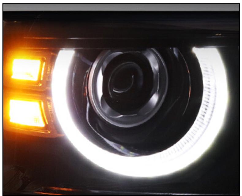 Land Rover Discovery 4 Defender-Style Headlight Assembly with LED Turn Signal & DRL (2010-2017 Models)