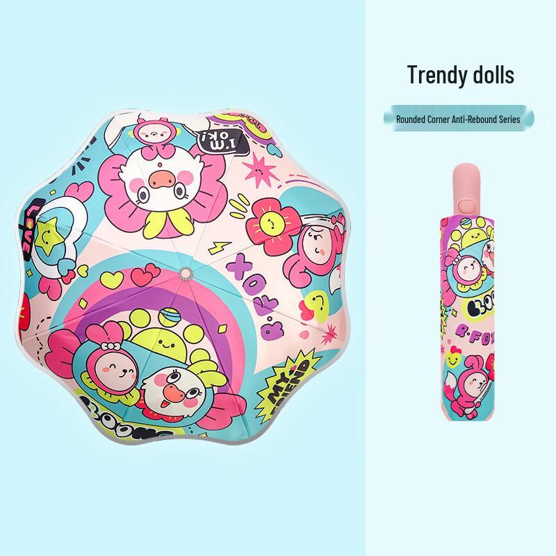 Kids  Automatic Cartoon Sun & Rain Umbrella