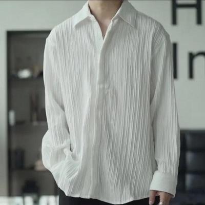 Herrenhemd mit japanischen Streifen im Langarm-Stil – Frühling/Herbst, trendiger Hongkong-Stil, koreanisch inspiriert, lässige Paarjacke