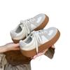 Leather non-slip thick-soled German training shoes women's 2025 autumn new fashion versatile retro color matching casual sports shoes