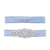 2Pcs Lace Leg Garter Bride Garter Floral Decorative Rhinestone Garter Wedding Bridal Garters for Girls Women Stage Dance Cosplay