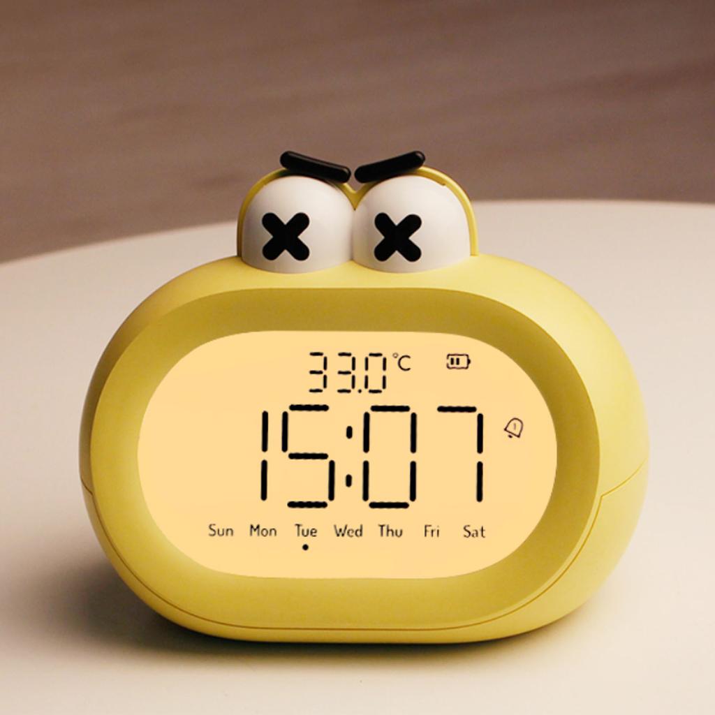 Çocuk Alarm Saati Çizgi Film Sevimli Akıllı Pille Çalışan Dijital LED Elektronik Saat Gece