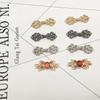 1 Pair Women's Retro Brooches Clothing Cardigan Sweater Blouse Shawl Clips Shirt Collar Flower Pattern Duck Clip Clasps Scar