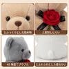 Rose Teddy Bear Plush Toy - Mother's Day Gift, Cute Teddy Bear Hugging Pillow, 25cm Tall, Small Size, Animal Plush Toy, Fun Gift, Back-to-School