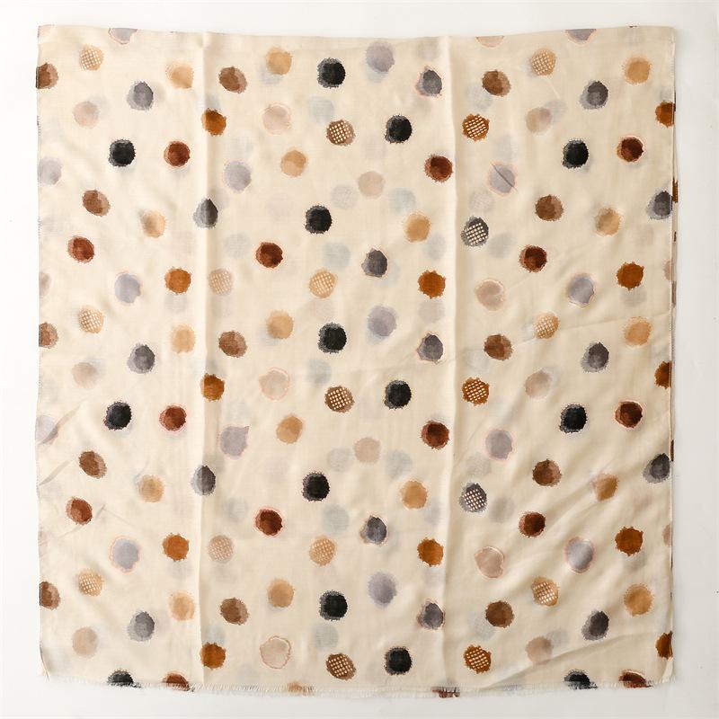88*180cm Dot Print Women Viscose Scarf Summer Beach Shawl Cotton Linen Feeling Tassel Pashmina Muslim Hijab Wrap Lady