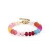 Colored chalcedony flat bead bracelet 1 Women's flat bead bracelet Bohemian abacus bead chain adjustable gift bracelet Colored chalcedony flat bead
