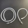 Trendy Men's 5mm Silver-Plated Plain Clavicle Chain Necklace